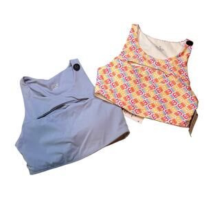 Cotton On Body 2-Pack Vestlette Tops M NWT Iced Sky & Retro Logo Recycled Fabric